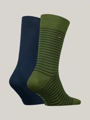 Pacote com 2 pares de meias clássicas listradas
