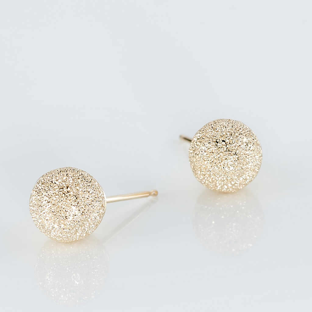 Boucles D'oreilles Puces Fidelia Boule Sablee Or Jaune