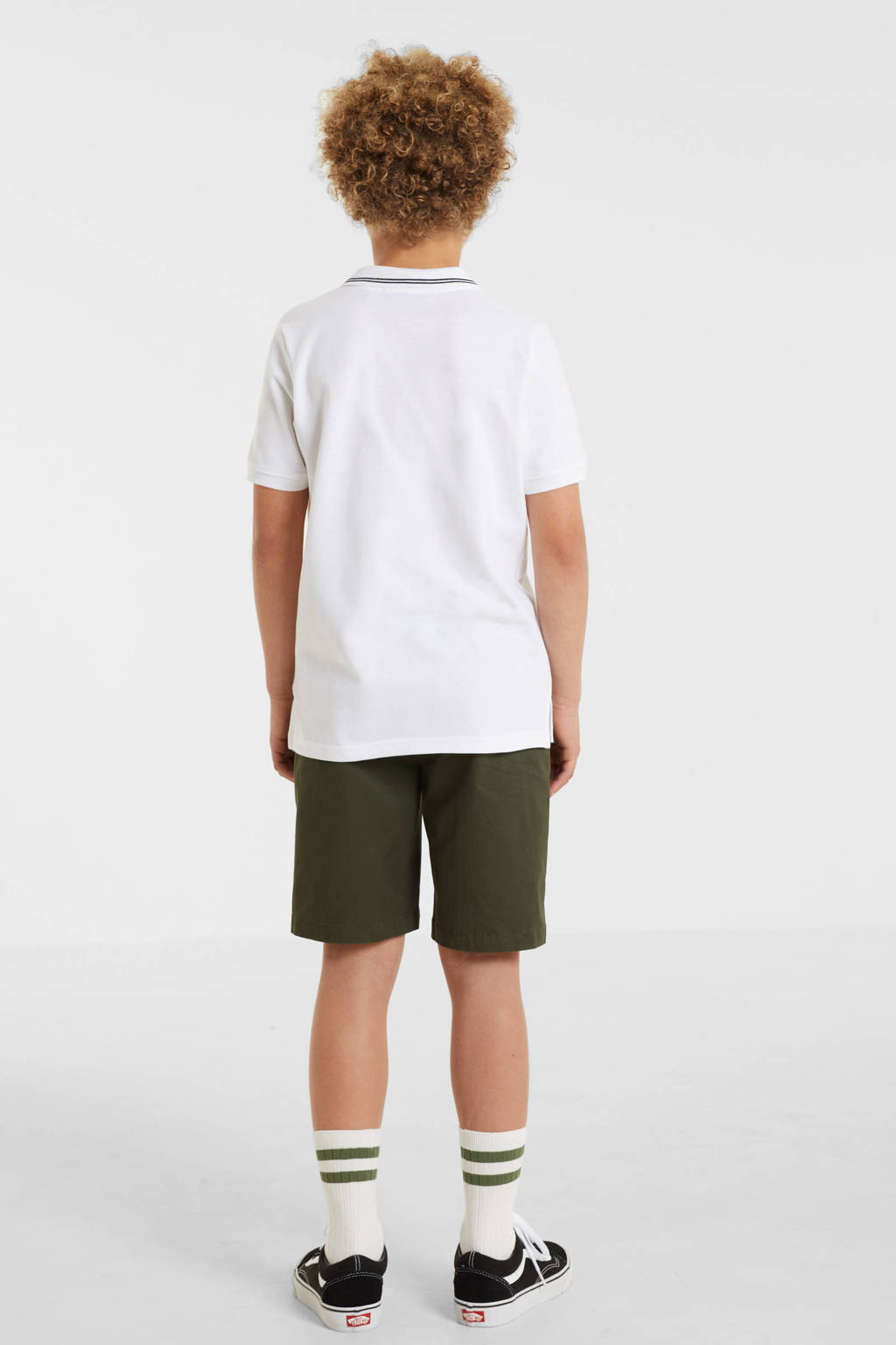 anytime piqué polo wit/zwart