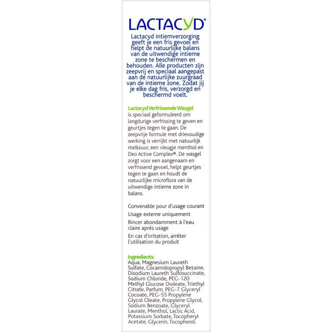Lactacyd Verfrissende Wasgel Intieme Hygiëne 200 ML