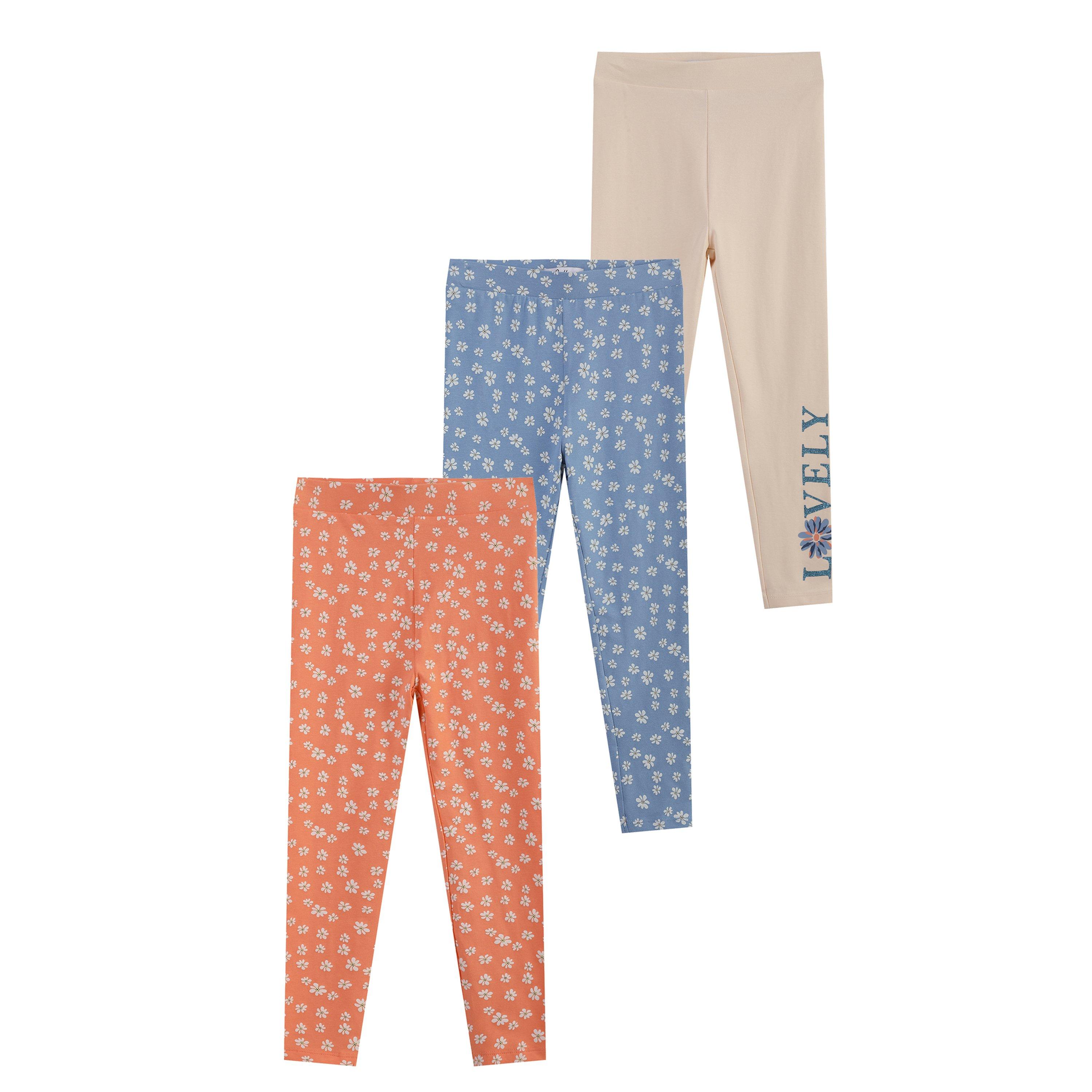 Be You Studio Younger Girl Floral 3 Pack Leggings