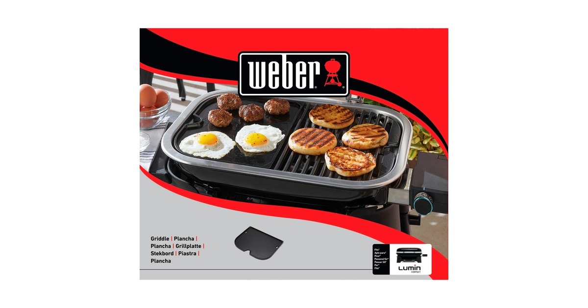 WeberBakplaat - Lumin Compact-elektrische barbecue grillplaat  (Zwart)