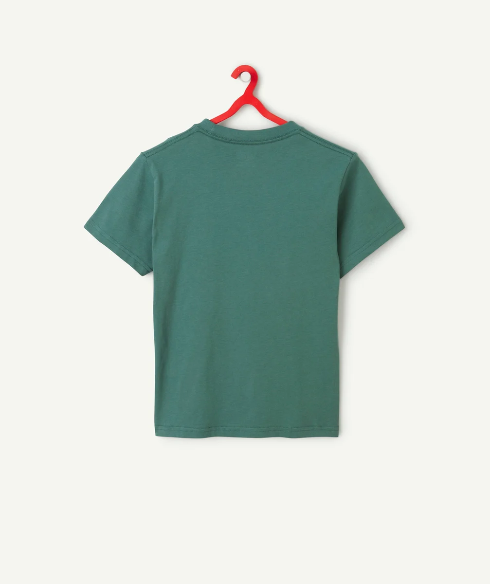 VANST-SHIRT GARÇON EN COTON VERT PRINT BOX AVEC LOGO COLORÉ