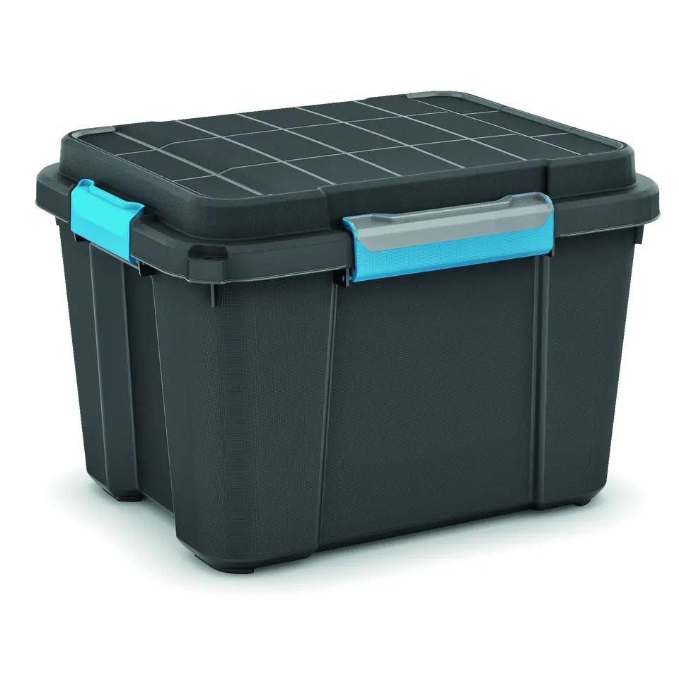 KIS Scuba box M - 45L - zwart/blauwe clips