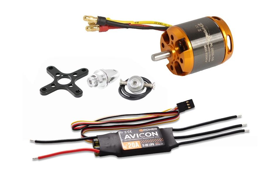 Brushless-Antriebsset AL2835-10 & AVICON 20A ESC 3-4SBrushless Antriebsset für Flugmodelle