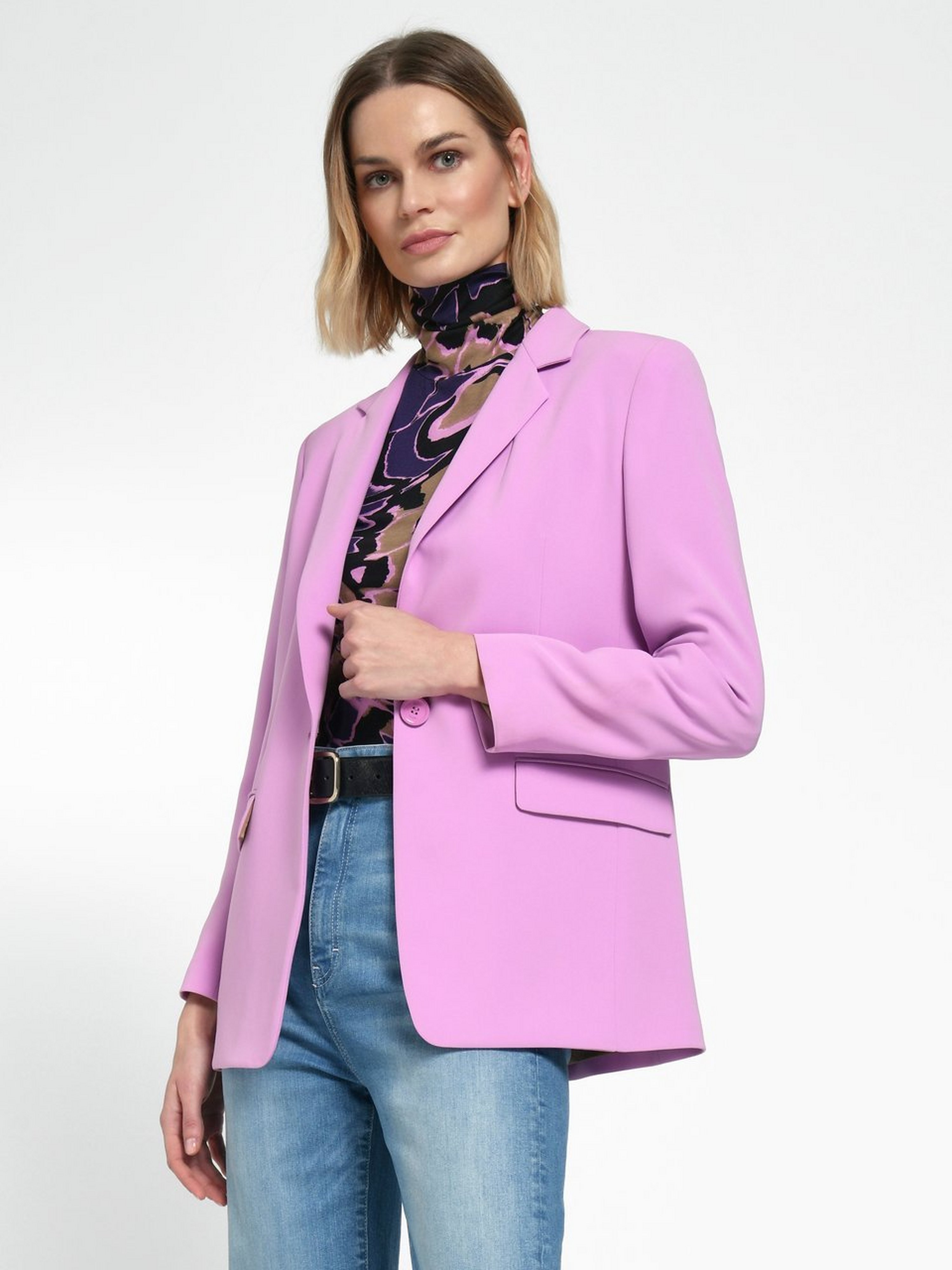 Blazer mit schmalem Revers