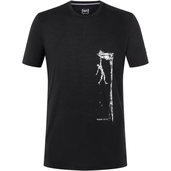 T-shirt randonnée SUPER.NATURAL M CLIFFHANGER TEE JET BLACK/FEATHER GREY