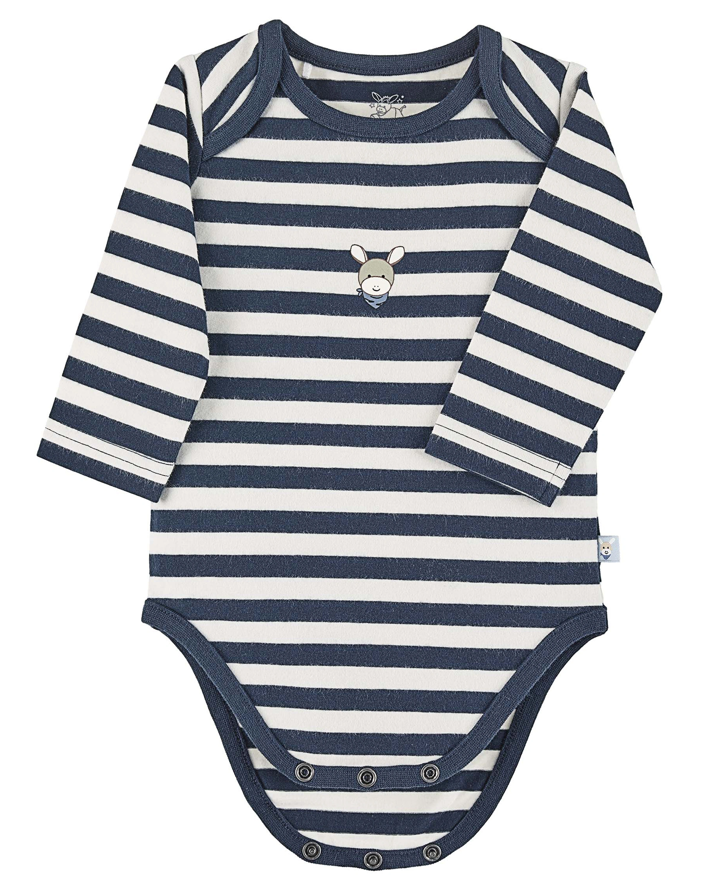Langarmbody EMMI gestreift in marine