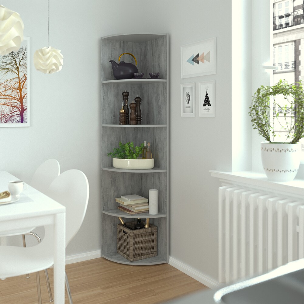 VICCO Eckregal ECKI Grau Beton - Küchenregal Badregal Wohnzimmer Dekoregal Regal