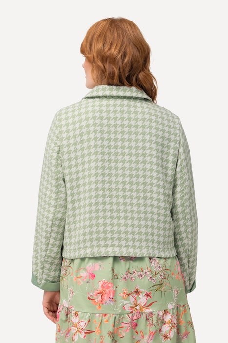 Jacke,Hahnentrittmuster, Hemdkragen, Ärmelfutter