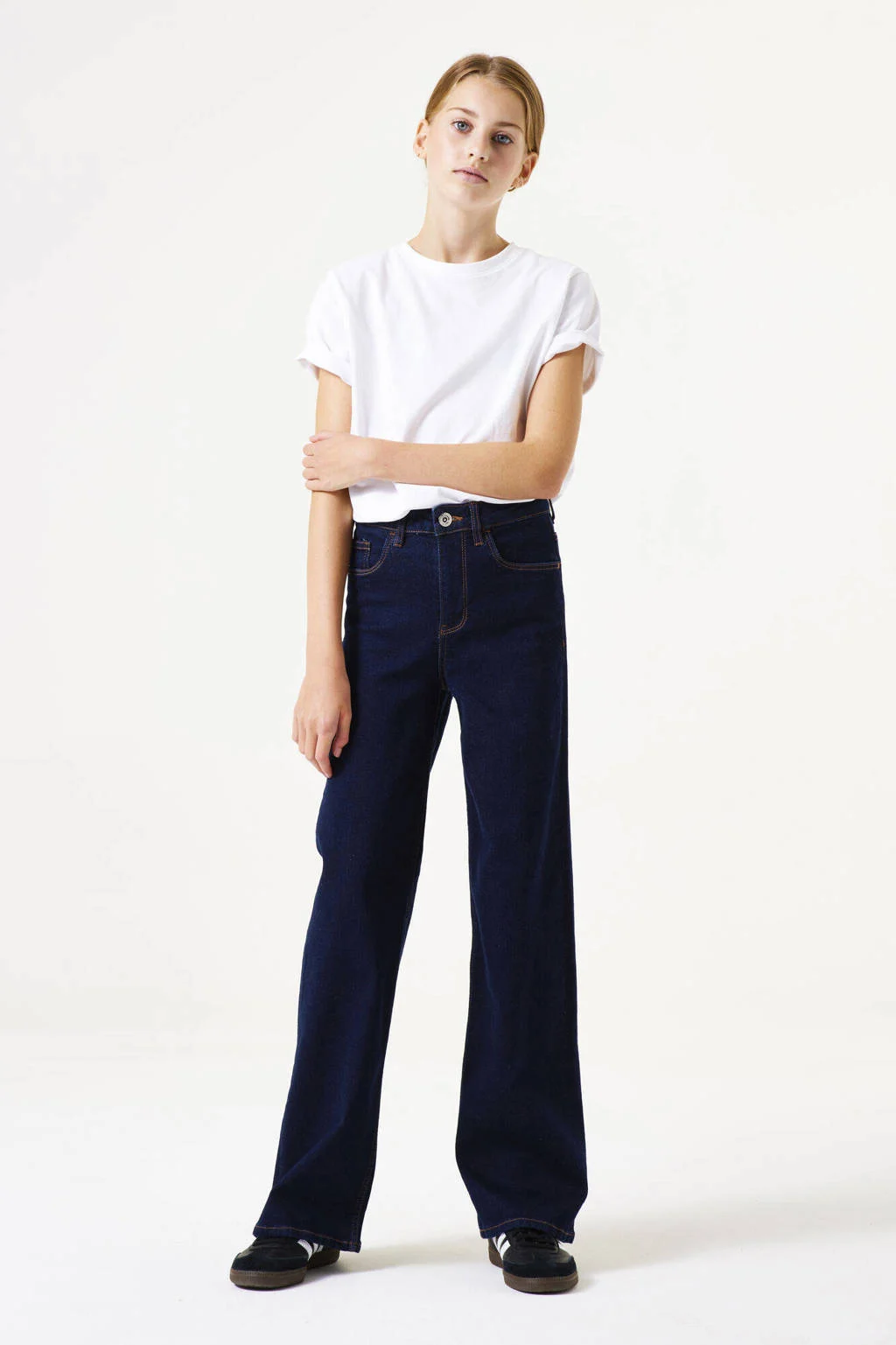 Garcia high waist loose fit jeans dark blue denim