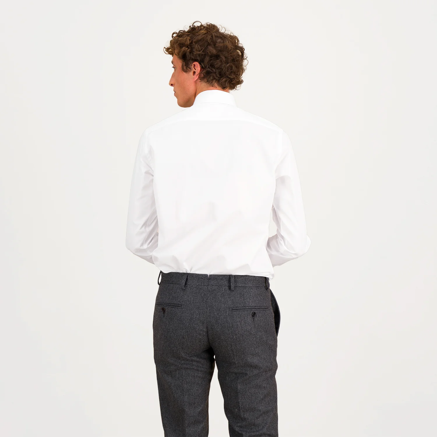 White double-twisted poplin shirt