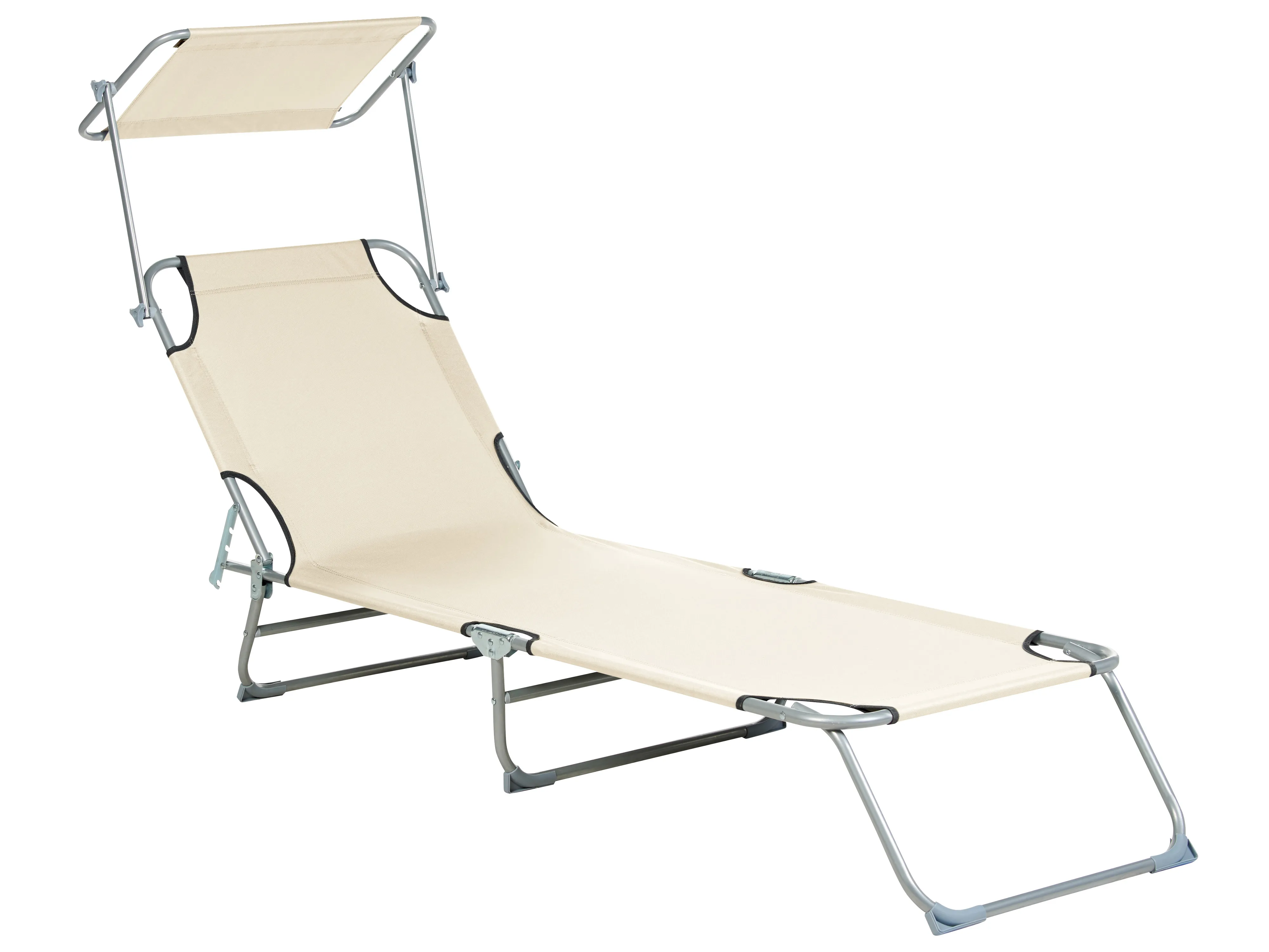 Ligstoel FOLIGNO II achteroververstelbaar Metaal Beige Lichtbeige