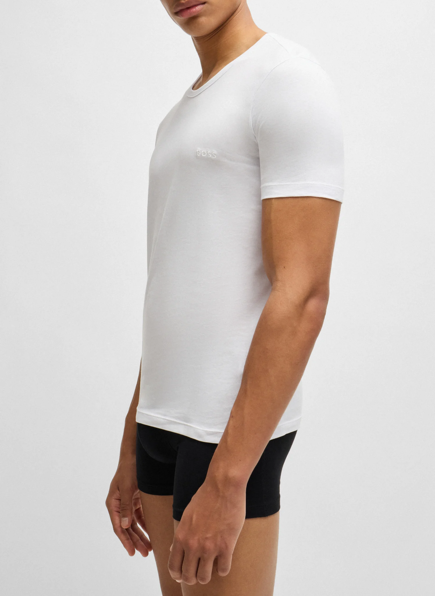 Lot de 3 tee-shirt col rond en coton| Blanc