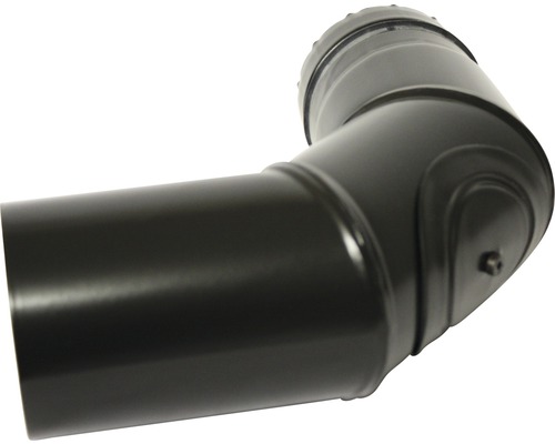 Pelletbocht 90° Ø80 mm met deur, zwart mat