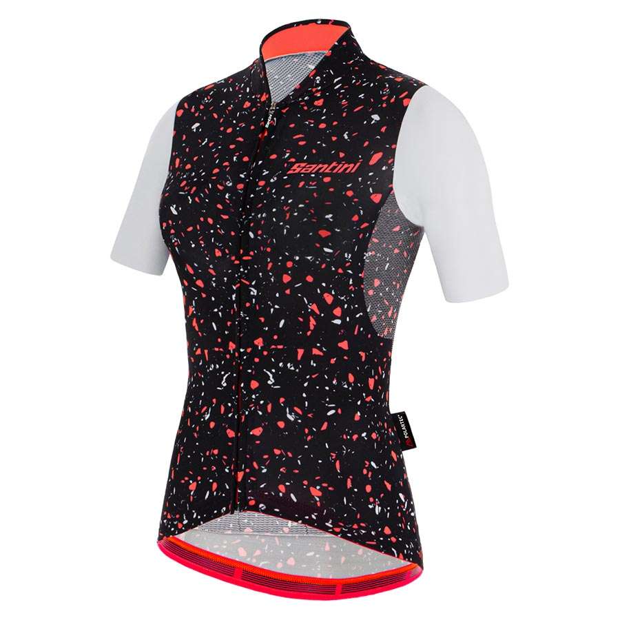 Santini Delta Pietra Fietsshirt Korte Mouwen Zwart/Roze/Wit Dames