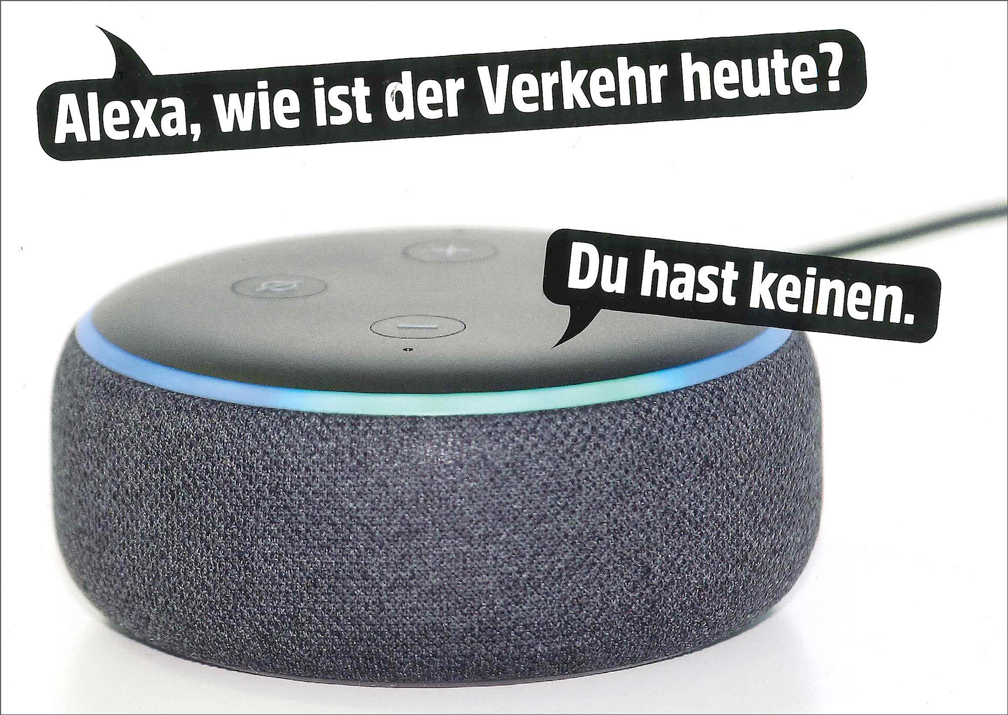 Postkarte 'Alexa wie ist der Verkehr' günstig bestellen