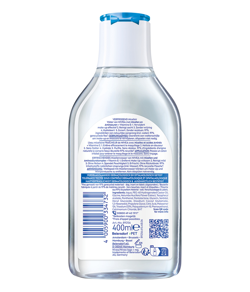 (400ml) Mizellenwasser Erfrischend Normale Haut für Gesicht / Augen / Lippen (89256-06100-23)