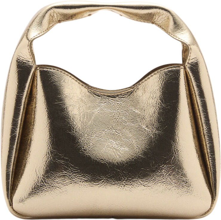 MANGO Metallic effect hand bag Gold