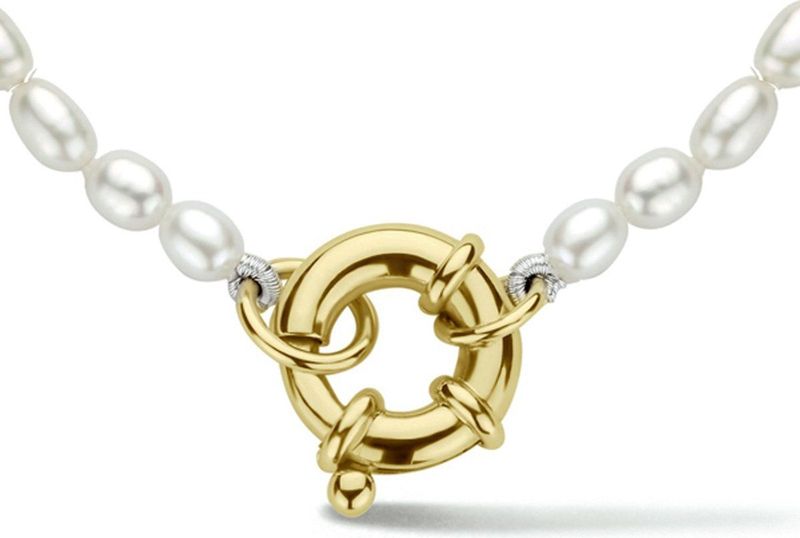 Collier - Geelgoud - 3,8 Mm - 41 Cm - Met Groot Veerslot