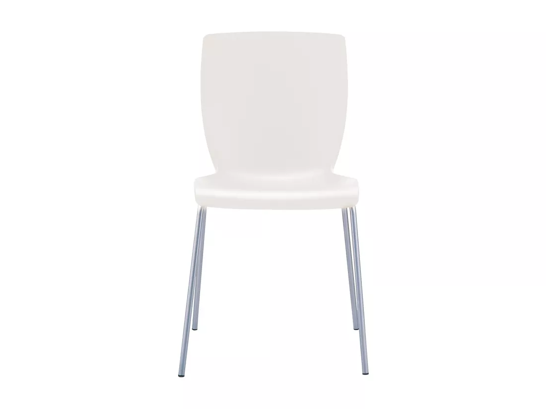 Chaise de conférence - Plastique & Aluminium - Crème - Mio