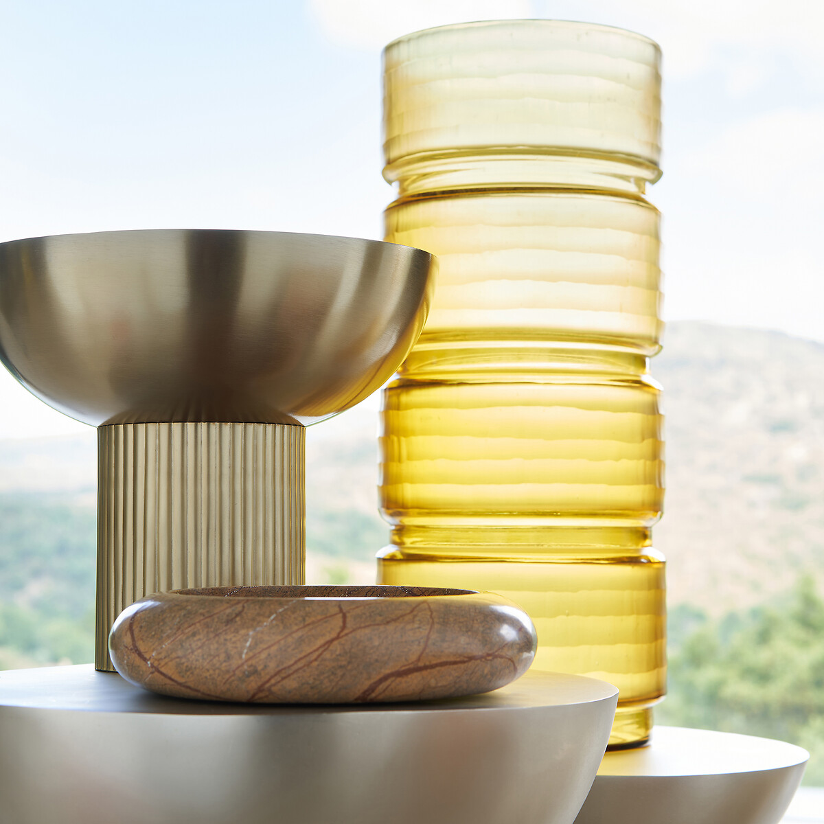 AM.PM<br>Vaso de vidro amarelo transparente, Sunira