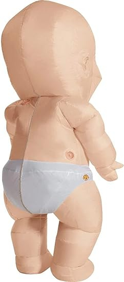 (170-180cm) Baby Shower Erwachsenen Kostüm Aufblasbare Baby Boy Verkleidung für Gender Reveal Party (Batteriebetrieben) - Boo Boo Baby
