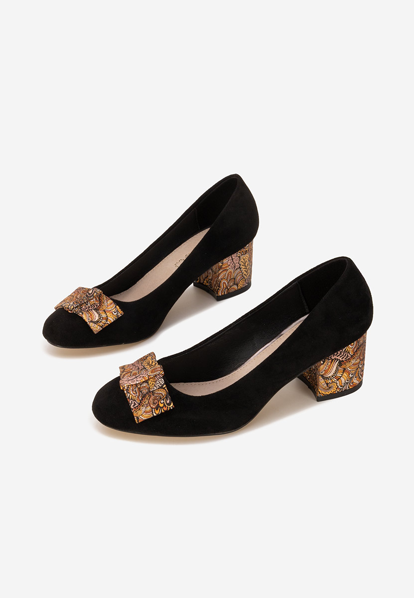 Chaussures à talon épais noirs Zaneira