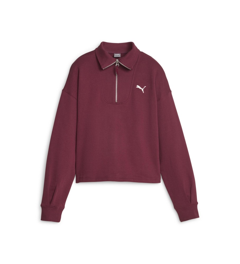 Moletom Puma HER de gola alta, roxo