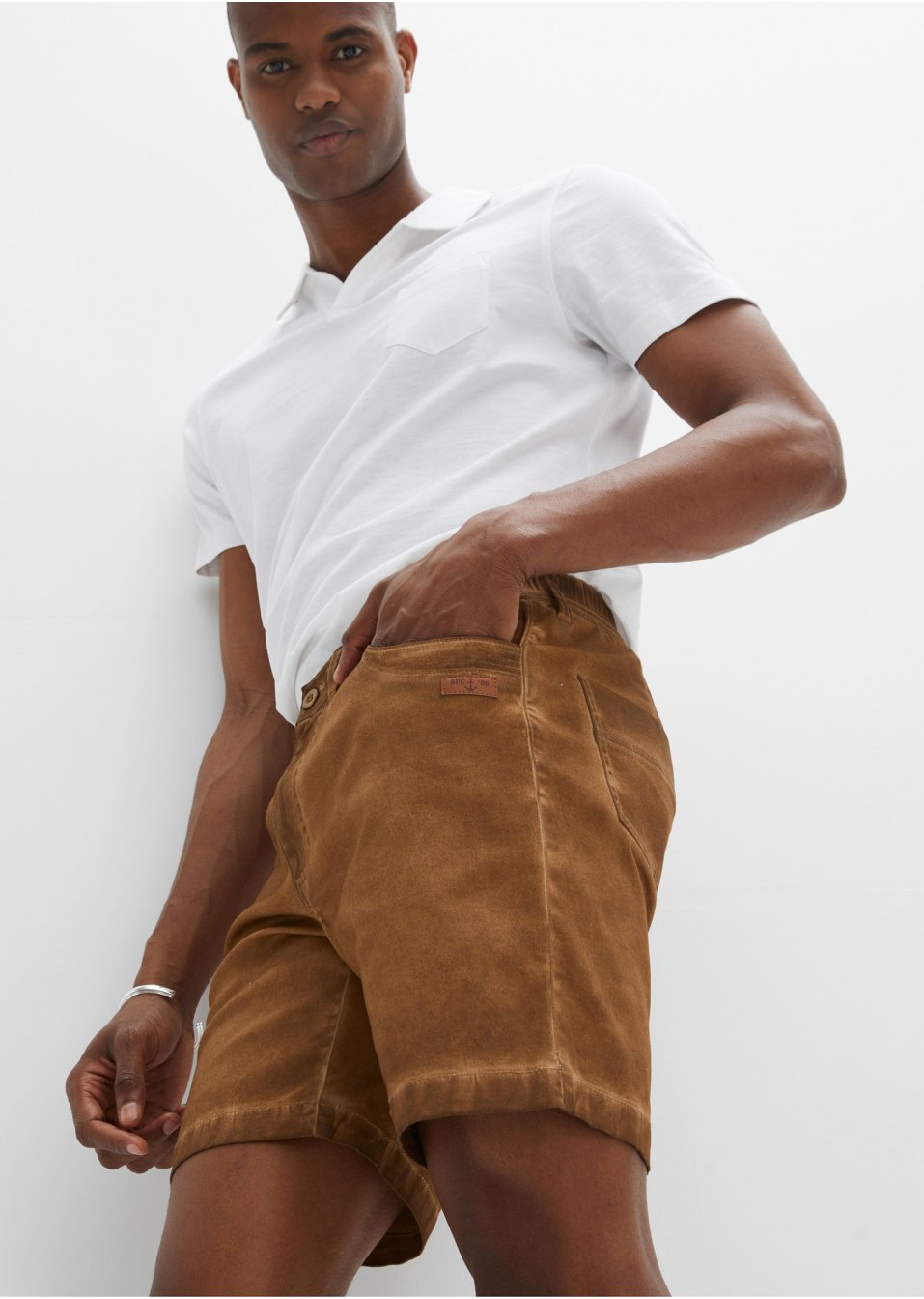 Short extensible aspect délavé, Regular Fit
