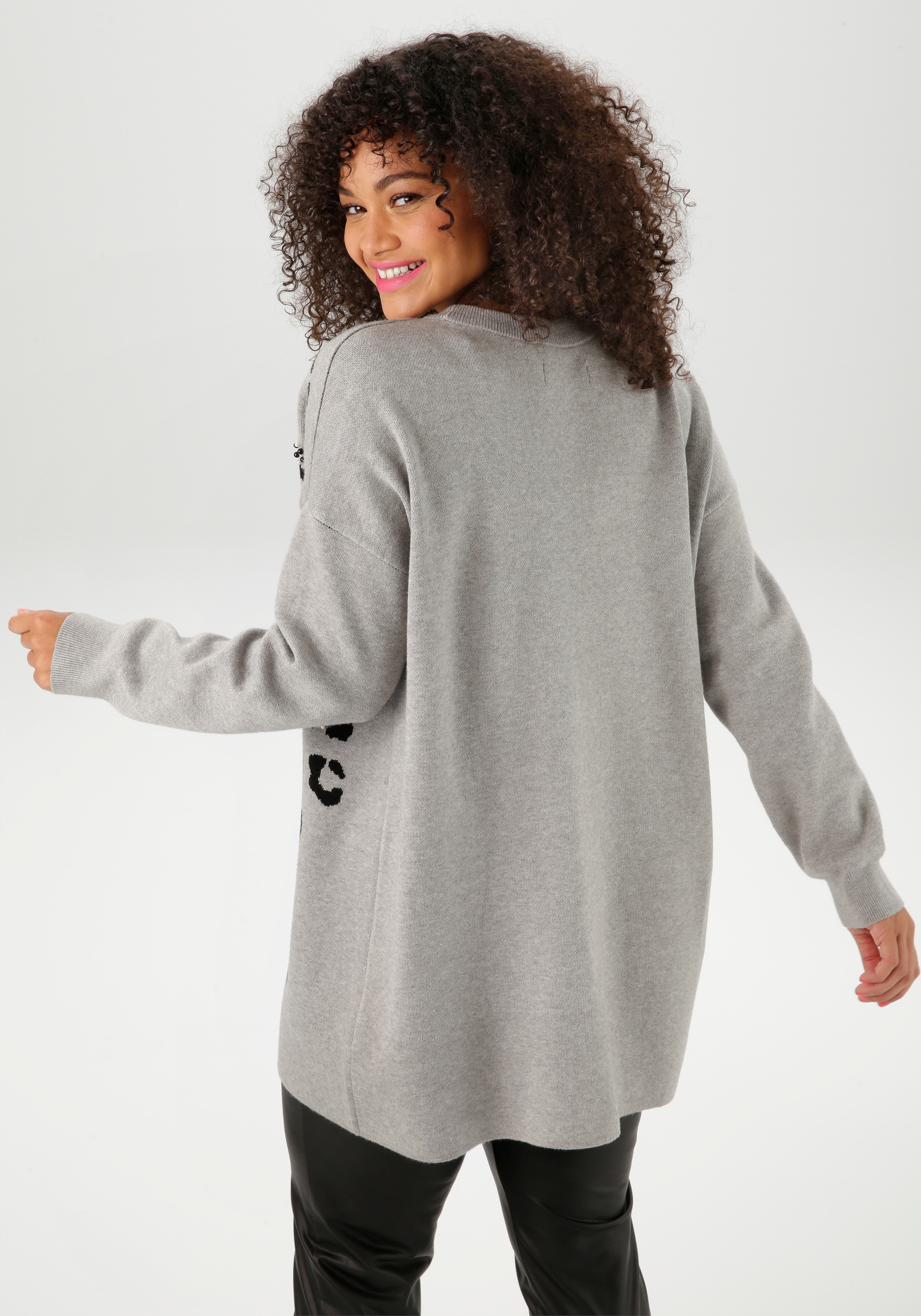 Aniston PLUS Strickpullover , mit Animal-Deatils und Perlen - NEUE KOLLEKTION