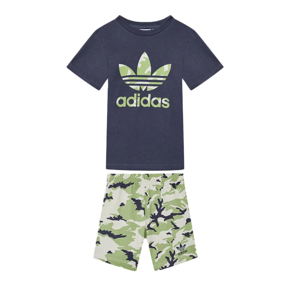 Adidas Ensemble Marine/Vert Garçon Adidas Short Tee Set