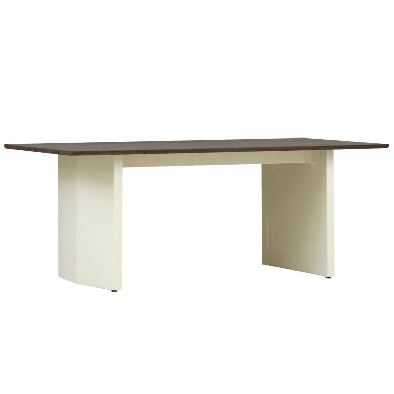Normann Copenhagen Panel eettafel 90x200 Cream onderstel, Dark Brown