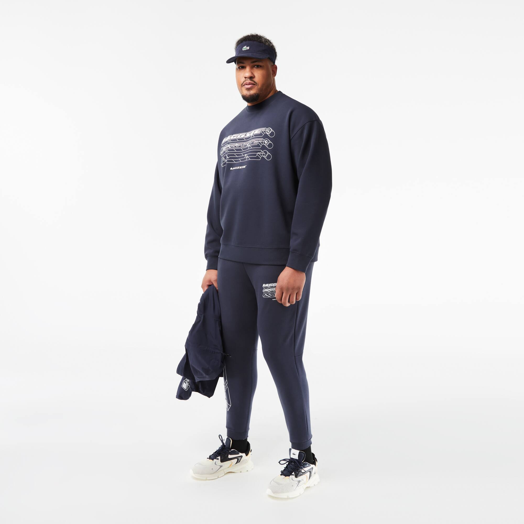 Sweatshirt homme Lacoste loose fit avec marquages sur le devant Sweatshirts - Bleu - Lacoste - Homme