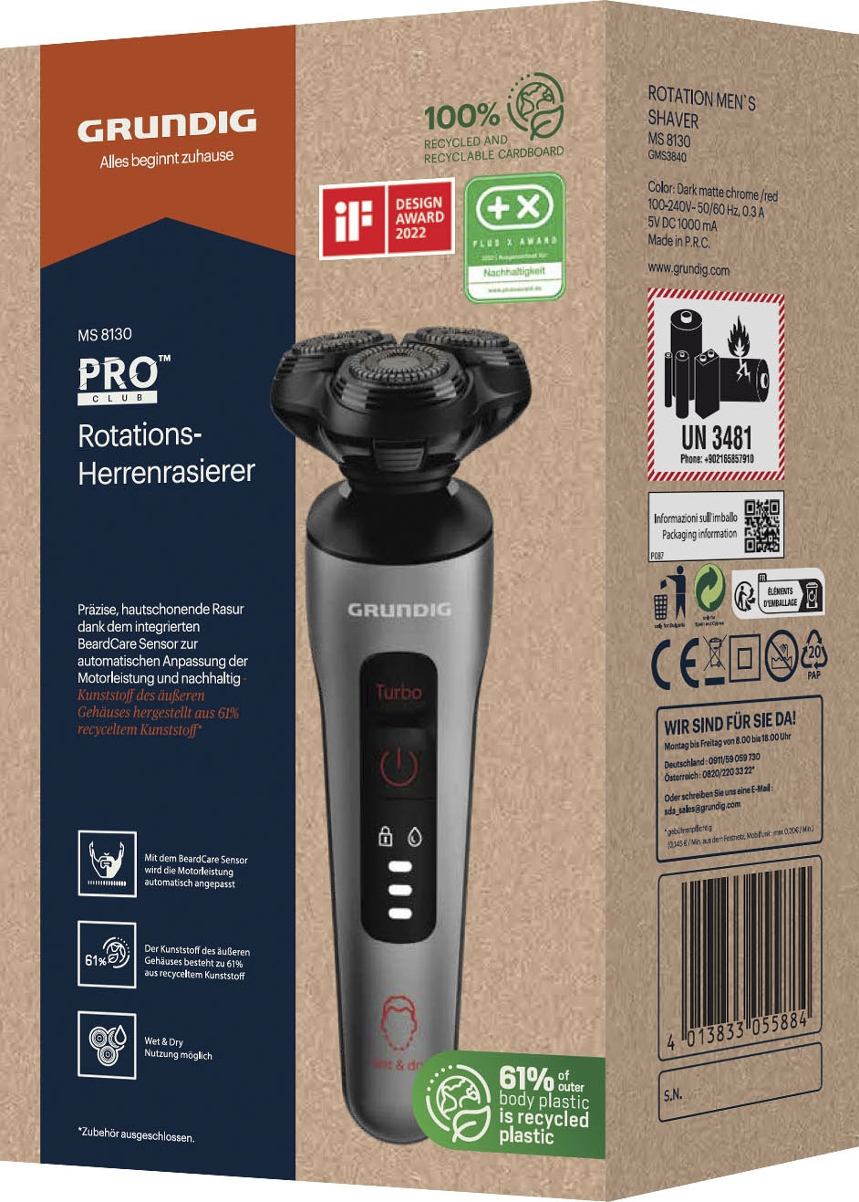 Grundig Elektrorasierer »Herrenrasierer ProClub MS 8130« 1 Stk. Aufsätze