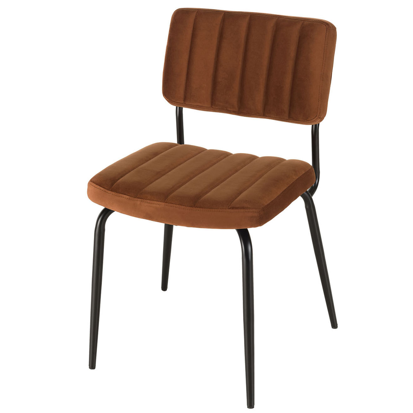 Macabane Chaise velours Albane orange - 52x56x81 cm