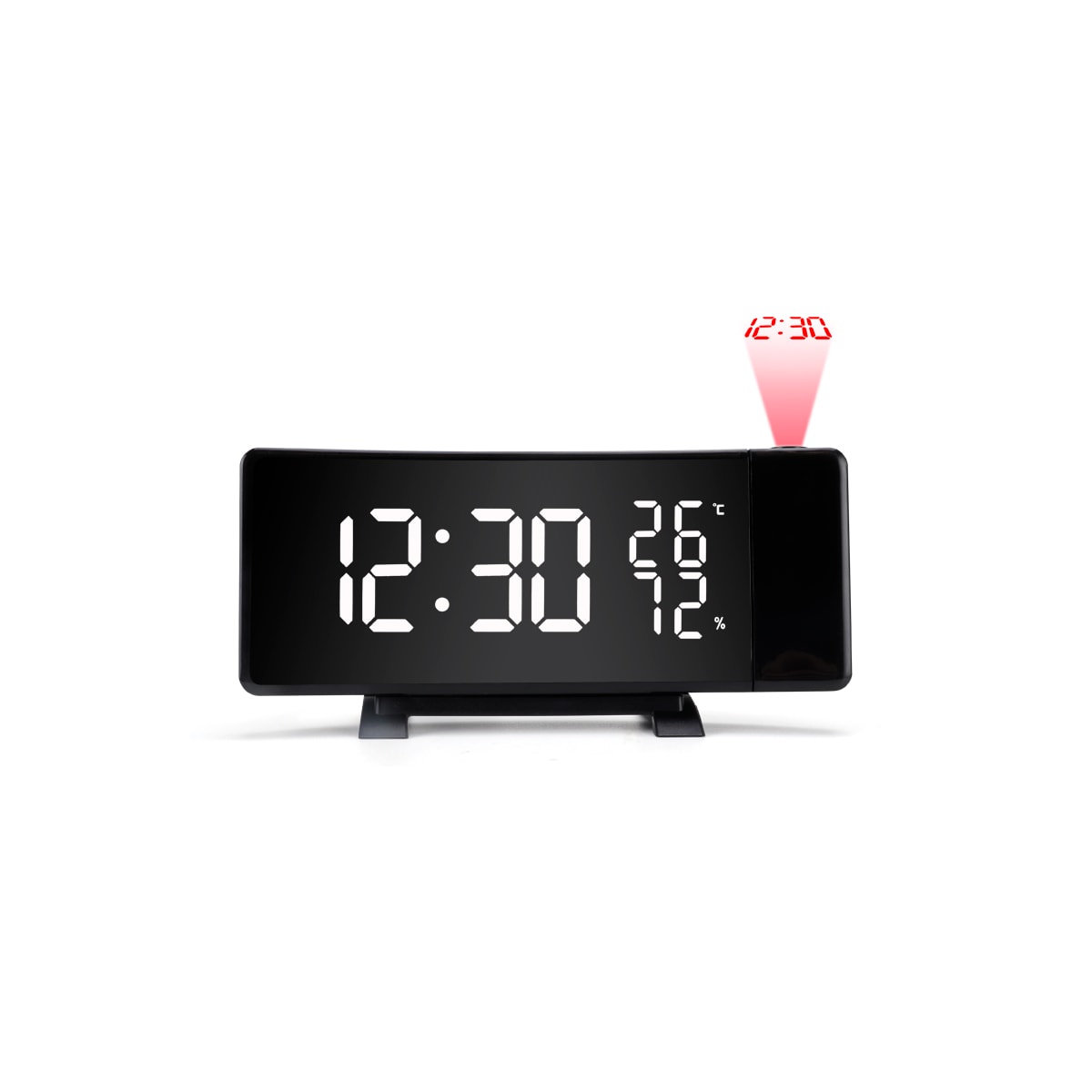 Multifunksjonell LED-projeksjon vekkerklokke / temperatur / fuktighet / snooze