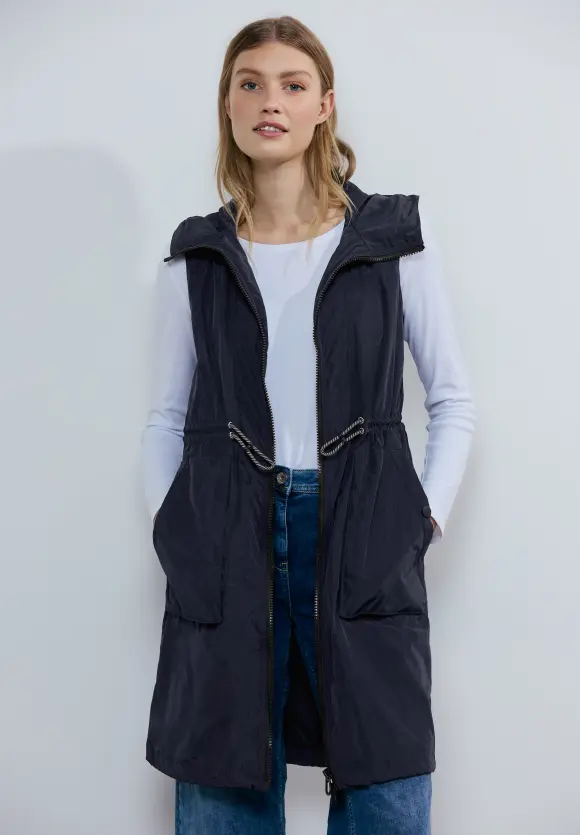 Longweste mit Mesh - deep blue