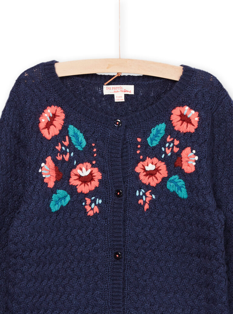 Cardigan à broderie fleurs