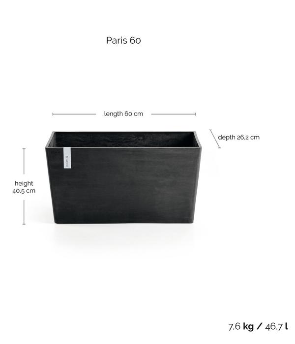 Ecopots Kunststoff-Kasten Paris, rechteckig