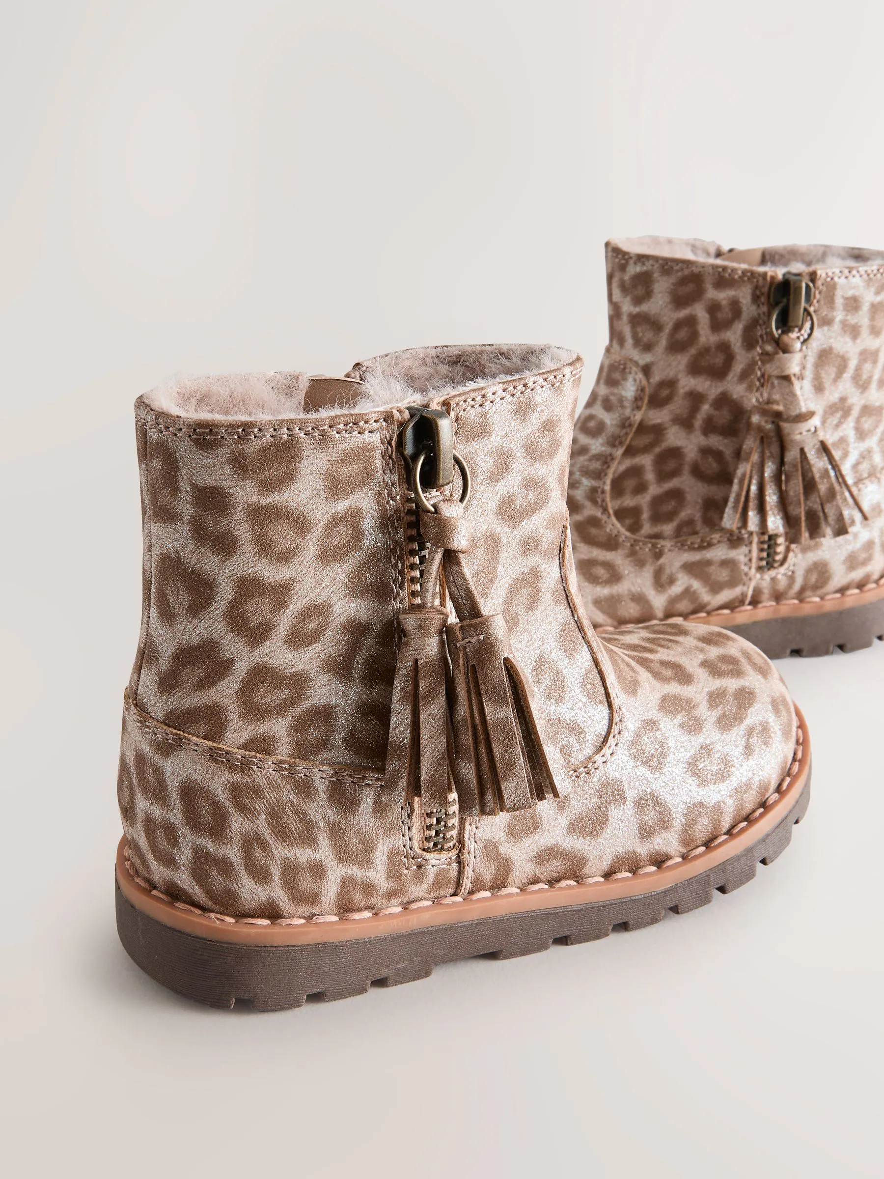Animal Shimmer - Chelsea enkellaarsjes met rits en kwastjes