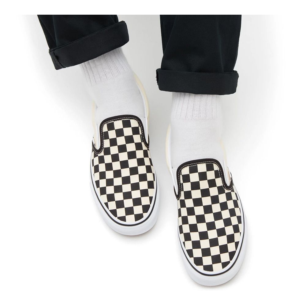 Vans CLASSIC SLIP-ON - Sneakers blk/whtchckerboard/wht