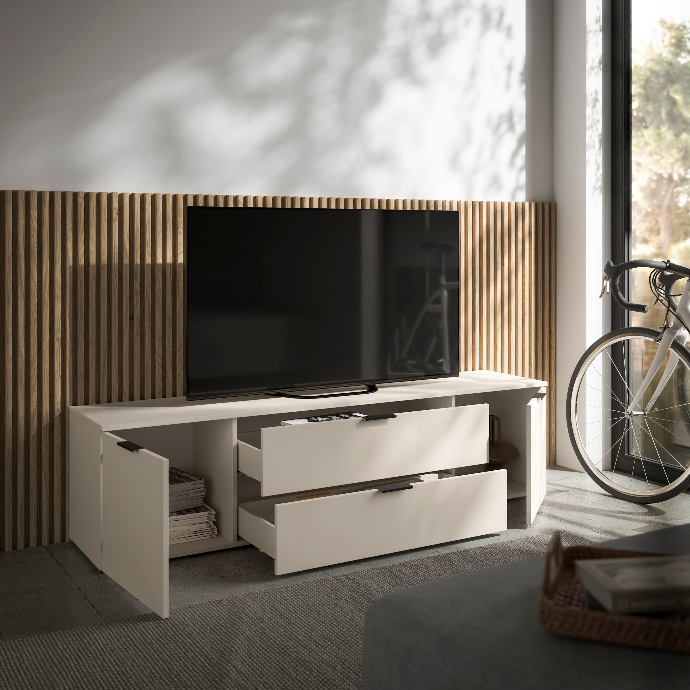 HBZ Lowboard »Linz TV-Unterschrank, BxHxT 180x47x40cm« 1 Stk. tlg. Breite 180cm,Lip-Griff, Melaminbeschichtung