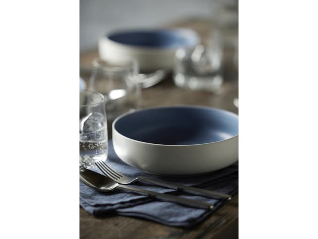 Studio Round Pastaskål Matte white/Matte river