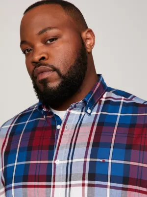 Camisa Oxford Plus com estampa Tartan e corte regular
