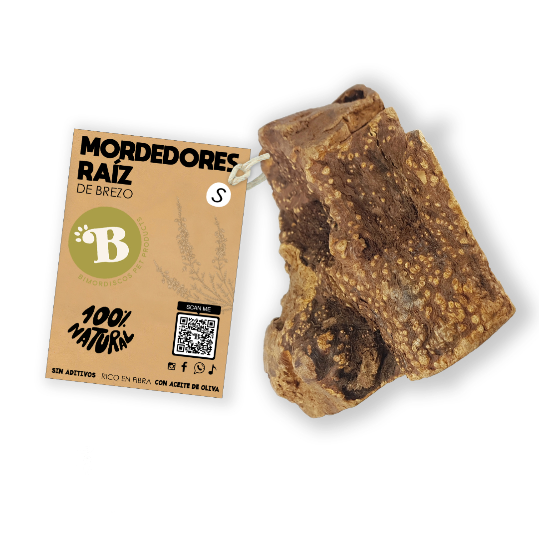 BIMORDISCO Raiz de urze para cães - Pacote com 2 unidades M
