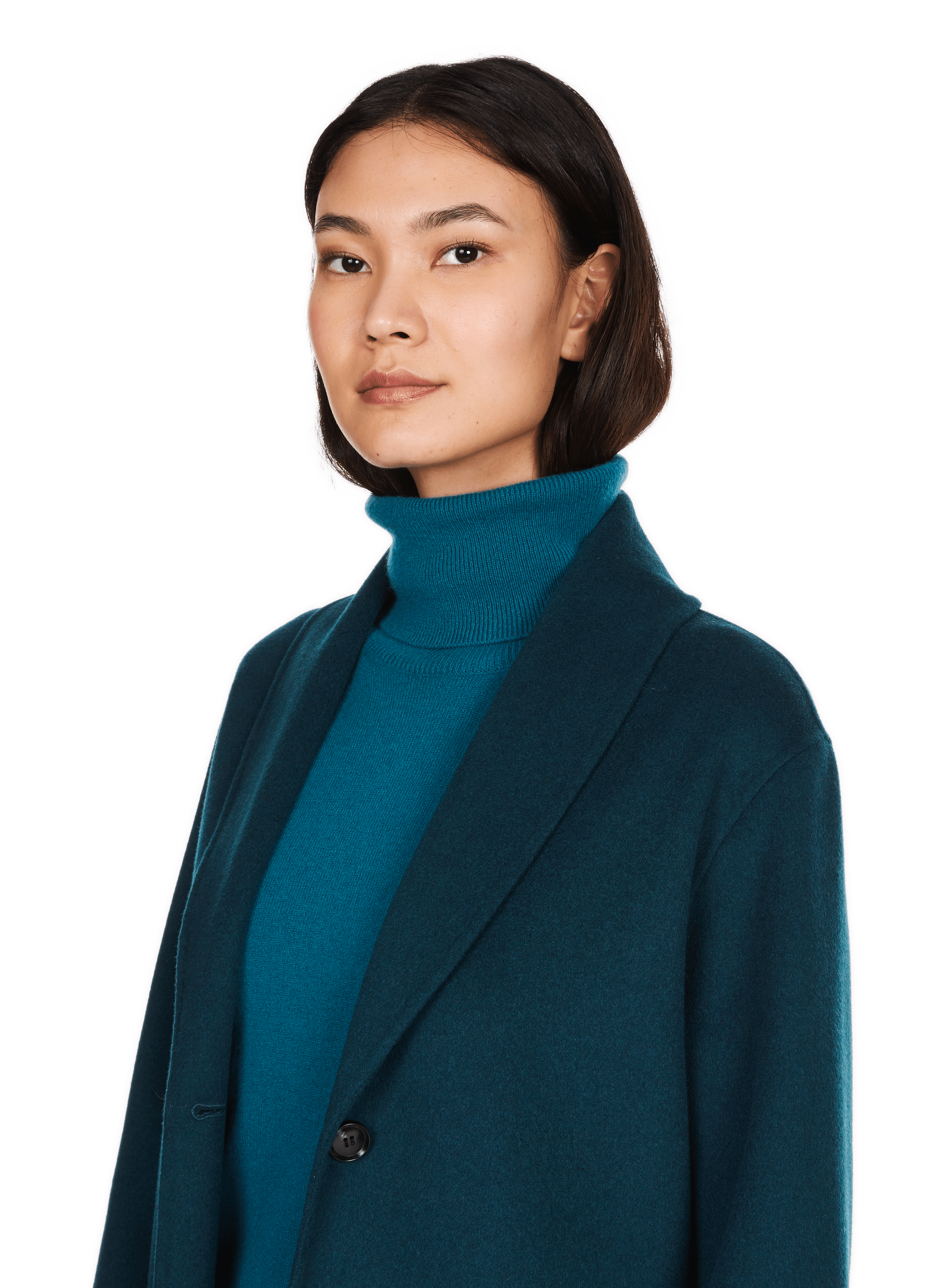 UPAY - Manteau long en laine mélangée| Vert