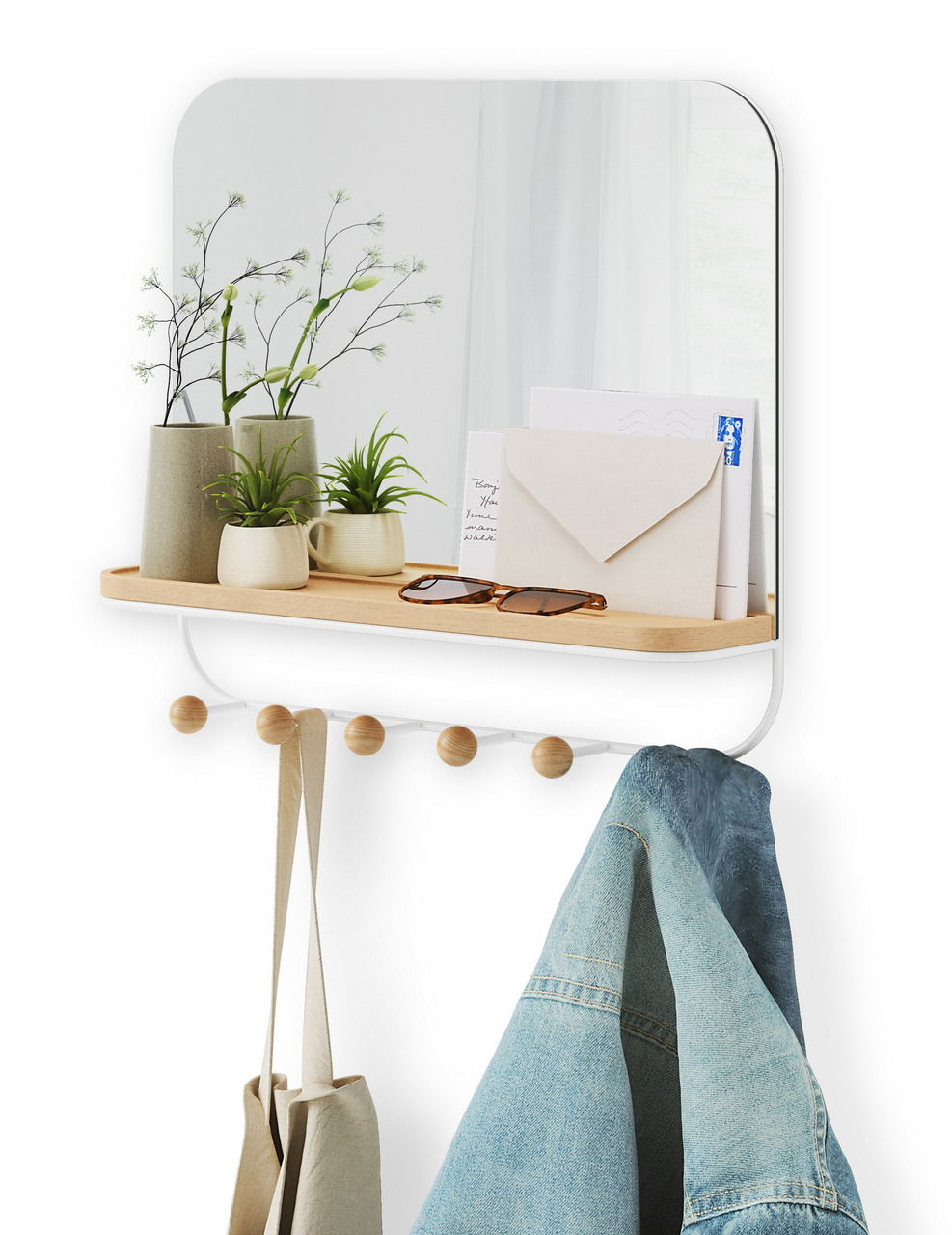 Umbra Spiegel mit Hakenleiste ESTIQUE
