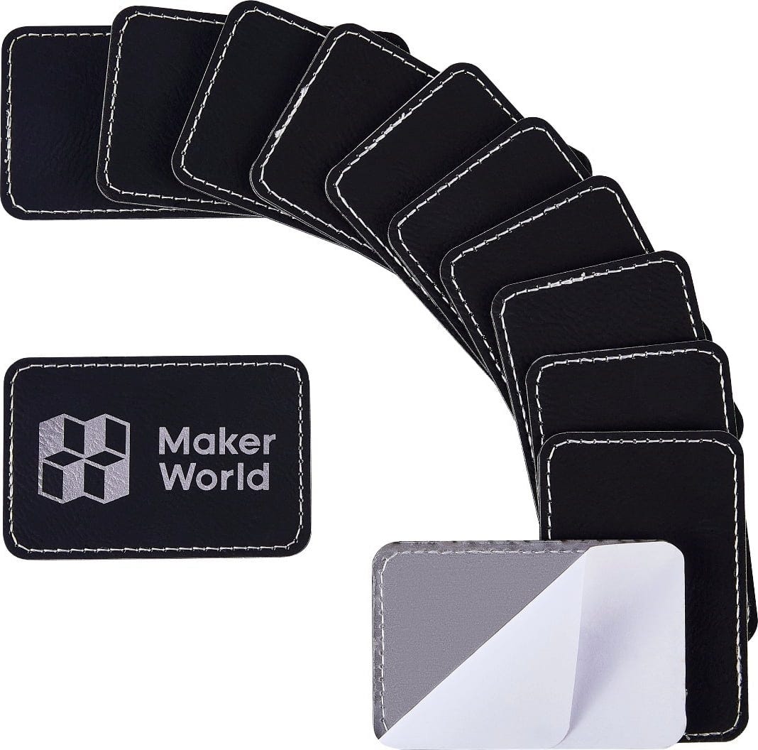 Bambu Lab  Rectangular PU Iron-on Patch, Black to Silver    Aufzubügelnder Patch für personalisierte Designs