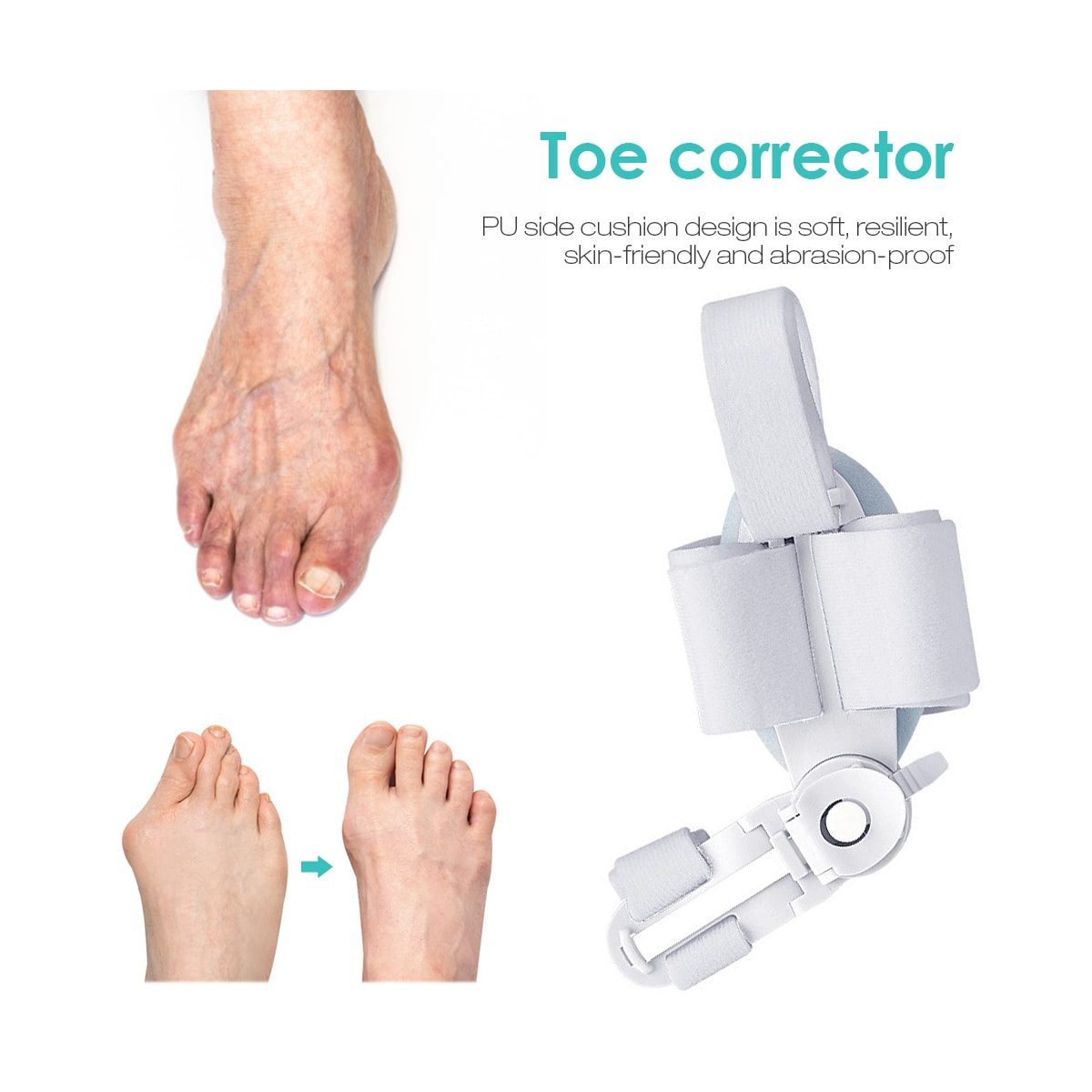 Tåskiller tåretter for hallux valgus Hvit